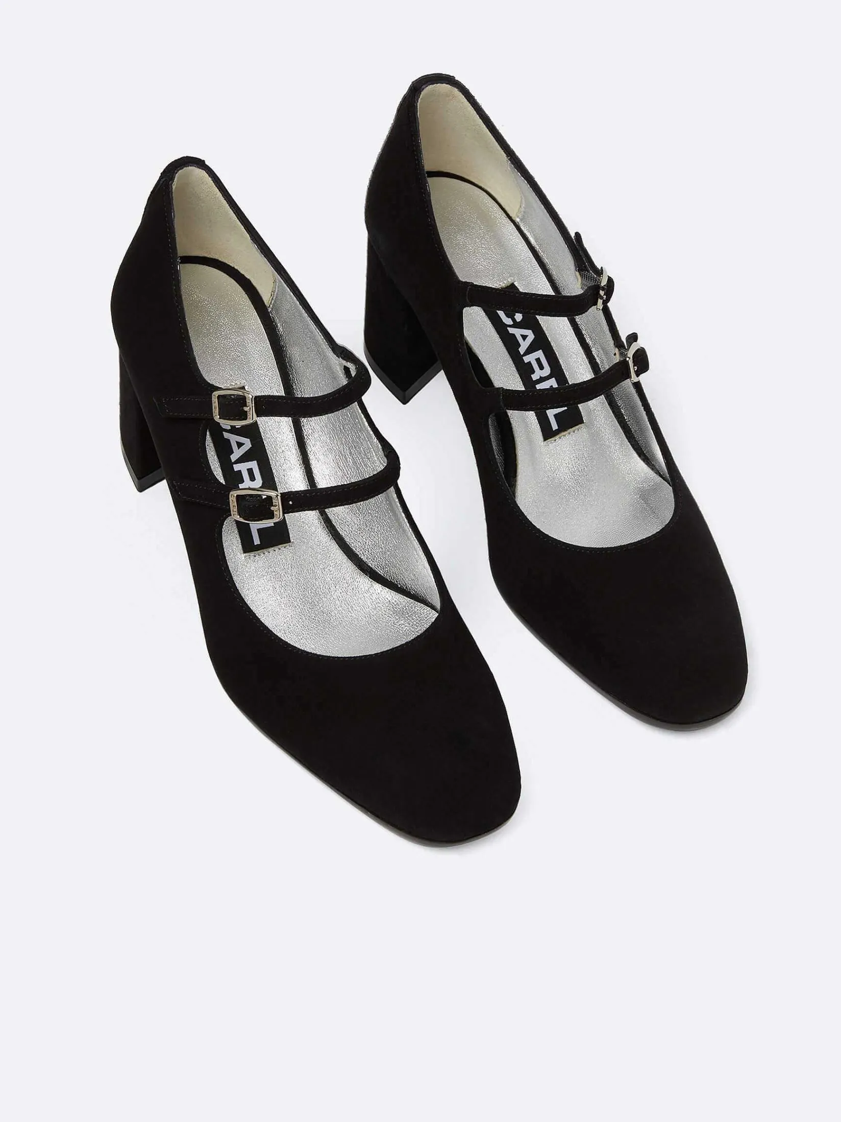 Black Suede Leather Mary Janes Pumps-Carel Best Sale
