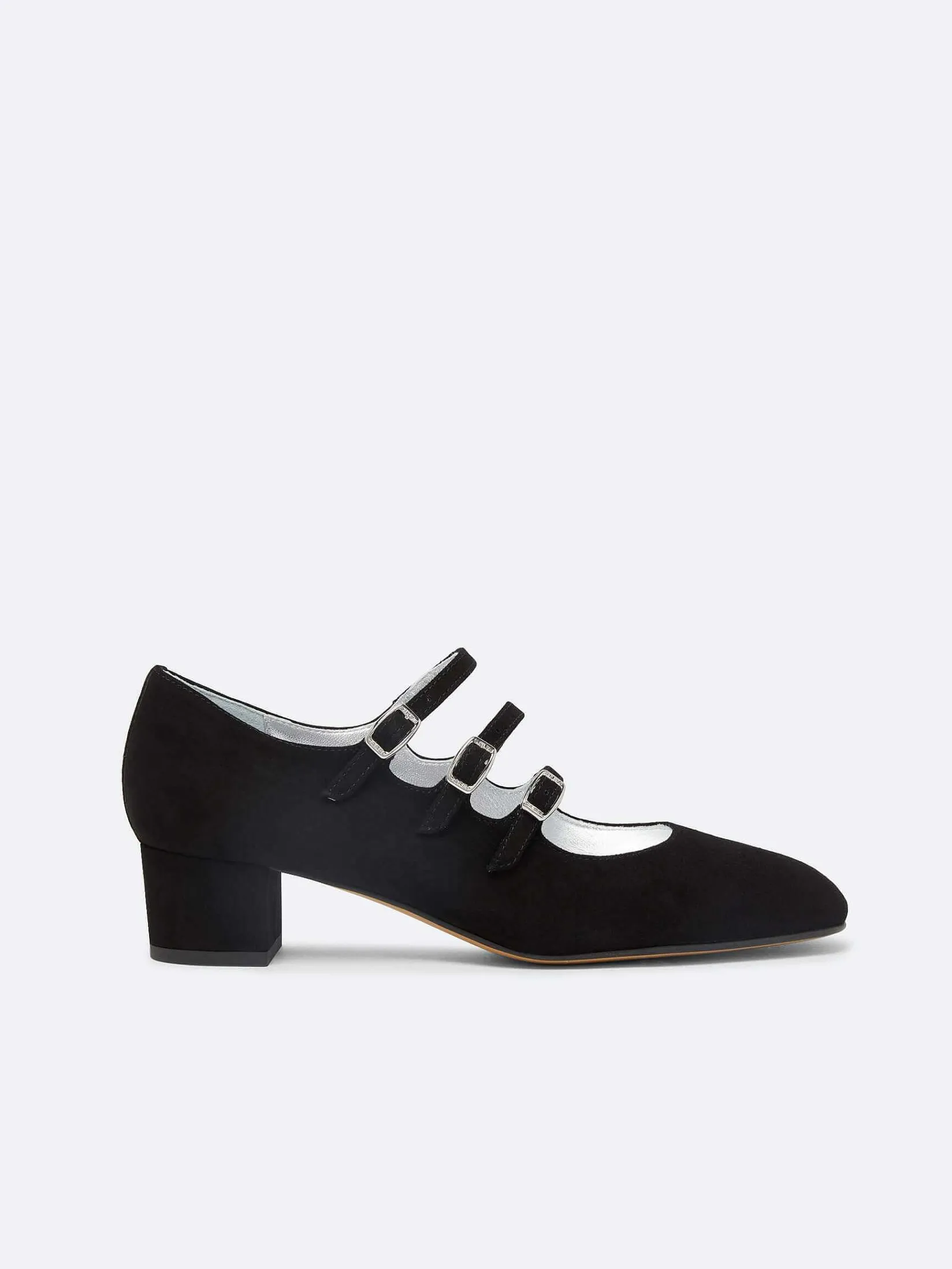Black Suede Leather Mary Janes Pumps-Carel Best Sale