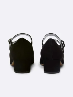 Black Suede Leather Mary Janes Pumps-Carel Best Sale