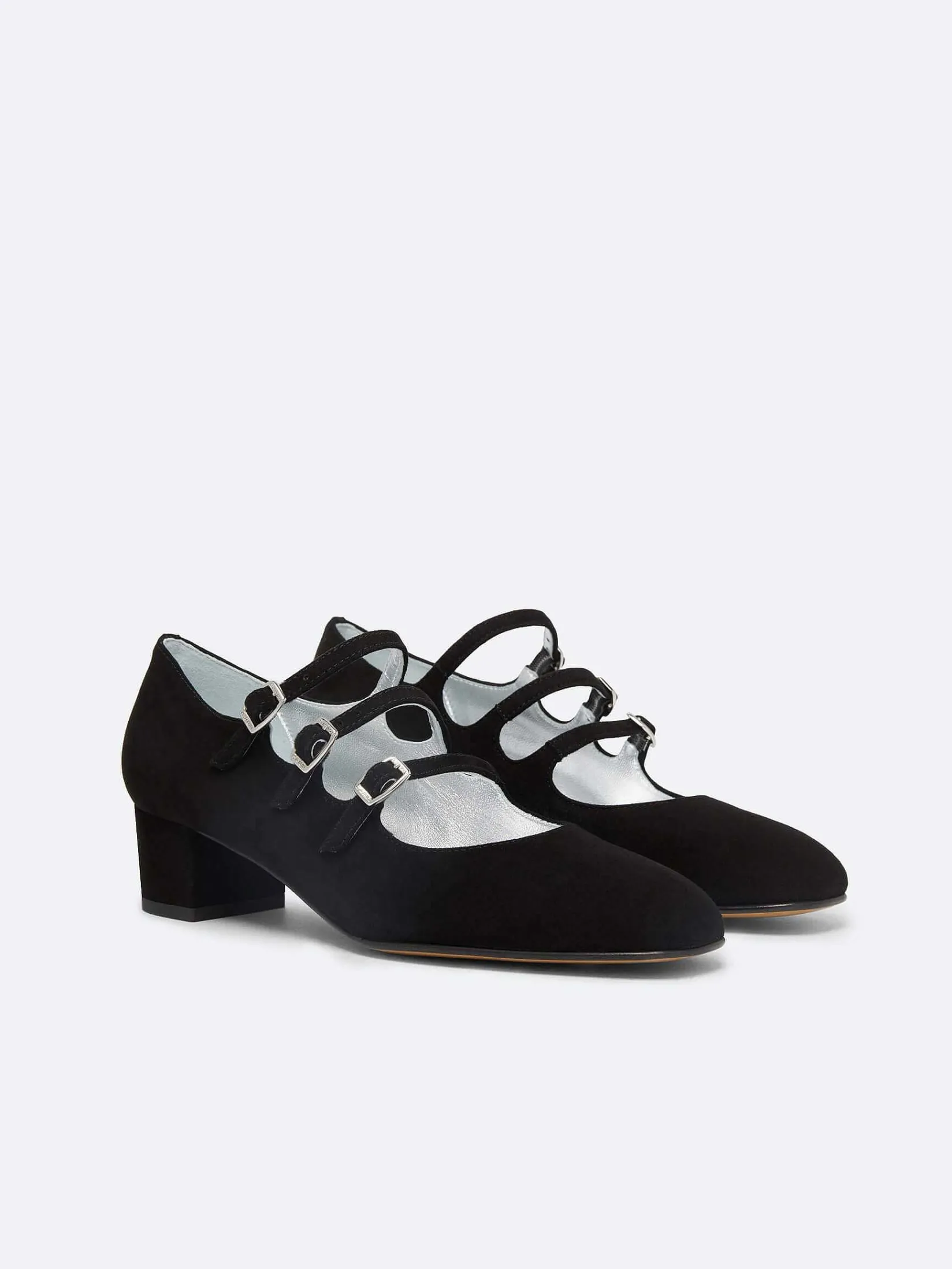 Black Suede Leather Mary Janes Pumps-Carel Best Sale