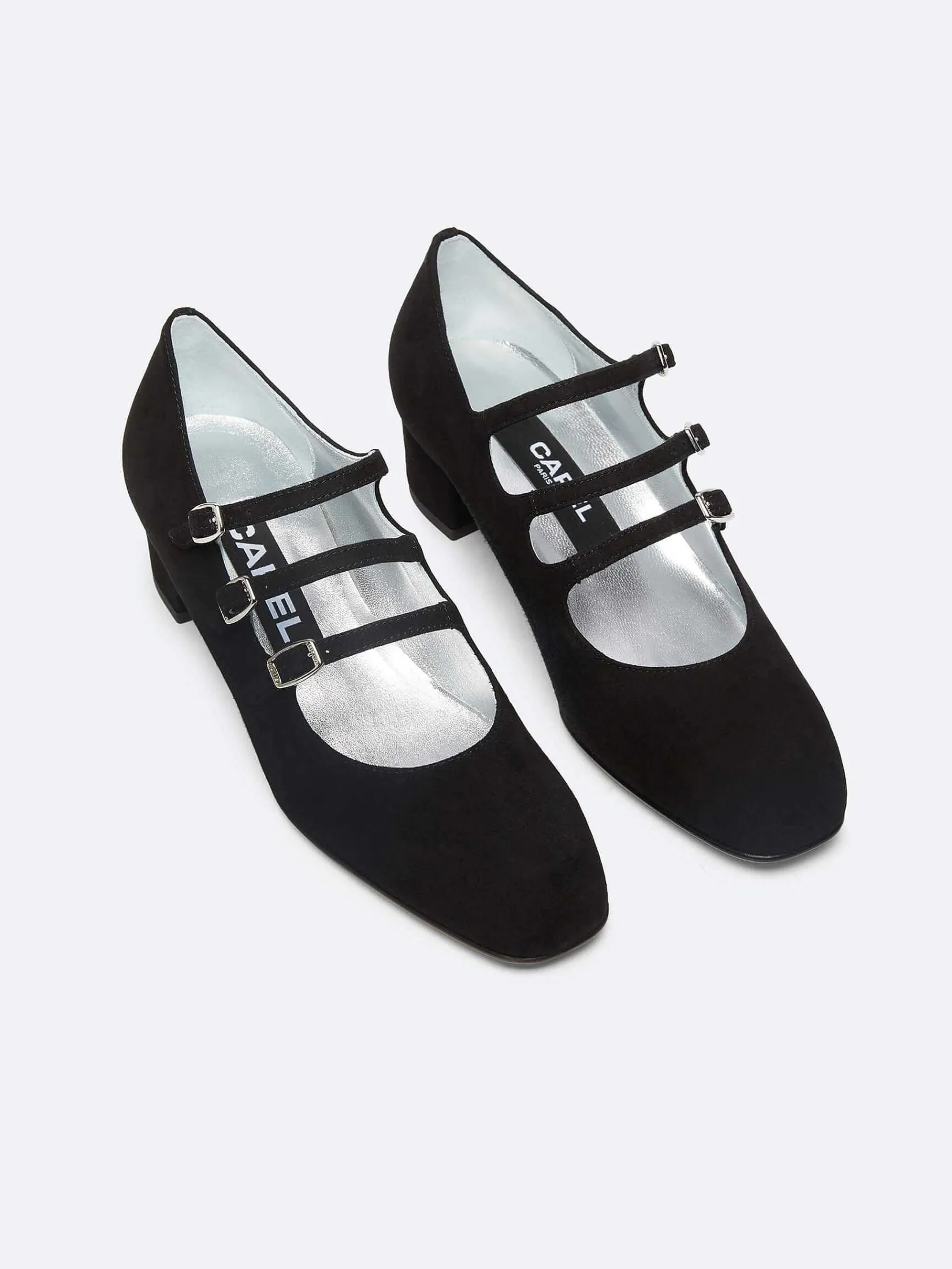 Black Suede Leather Mary Janes Pumps-Carel Best Sale