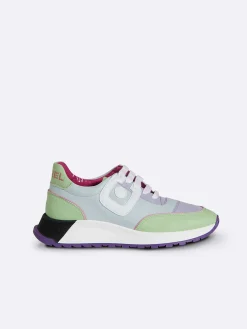 Blue, Lilac And White Eco Nappa Sneakers-Carel Online