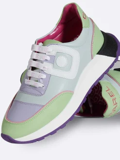 Blue, Lilac And White Eco Nappa Sneakers-Carel Online