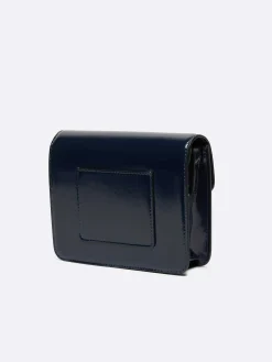 Blue Navy Glossy Leather Bag-Carel Sale