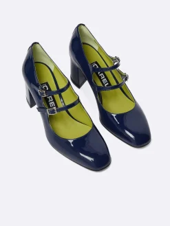 Blue Patent Leather Mary Janes Pumps-Carel Sale