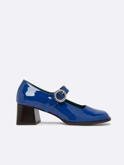 Blue Patent Leather Mary Janes Pumps-Carel Store
