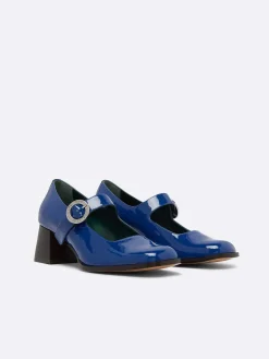 Blue Patent Leather Mary Janes Pumps-Carel Store