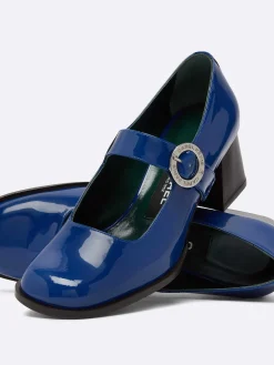 Blue Patent Leather Mary Janes Pumps-Carel Store