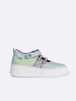 Blue, Purple And Lilac Eco Patent Sneakers-Carel Cheap