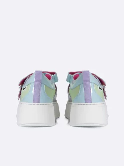 Blue, Purple And Lilac Eco Patent Sneakers-Carel Cheap