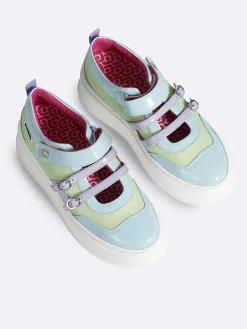 Blue, Purple And Lilac Eco Patent Sneakers-Carel Cheap