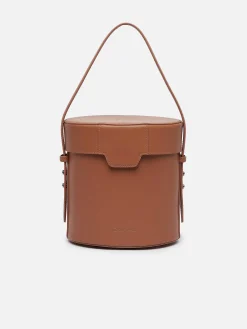 Brown Leather Bucket Bag-Carel Discount