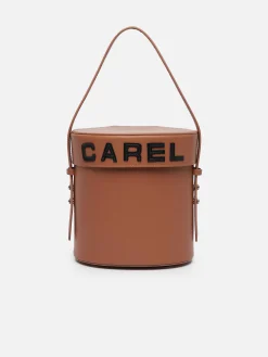 Brown Leather Bucket Bag-Carel Discount