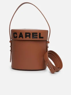 Brown Leather Bucket Bag-Carel Discount