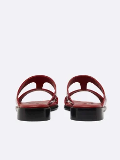 Burgundy Patent Leather Flat Mules-Carel Best