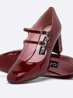 Burgundy Patent Leather Mary Janes Pumps-Carel Online