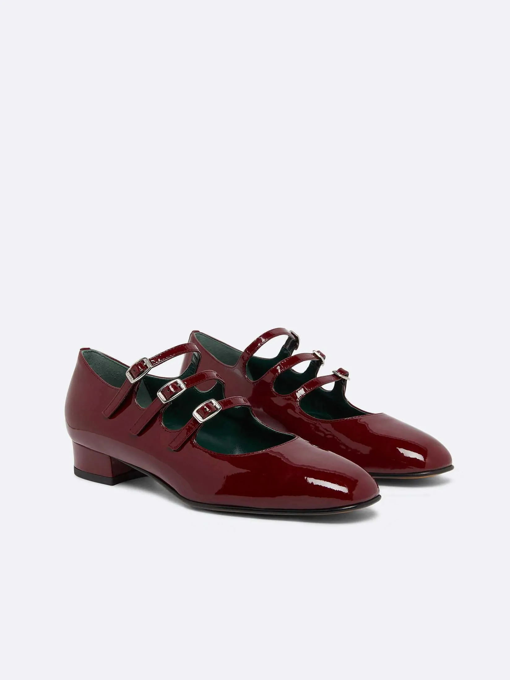 Burgundy Patent Leather Mary Janes Ballet Flats-Carel Sale