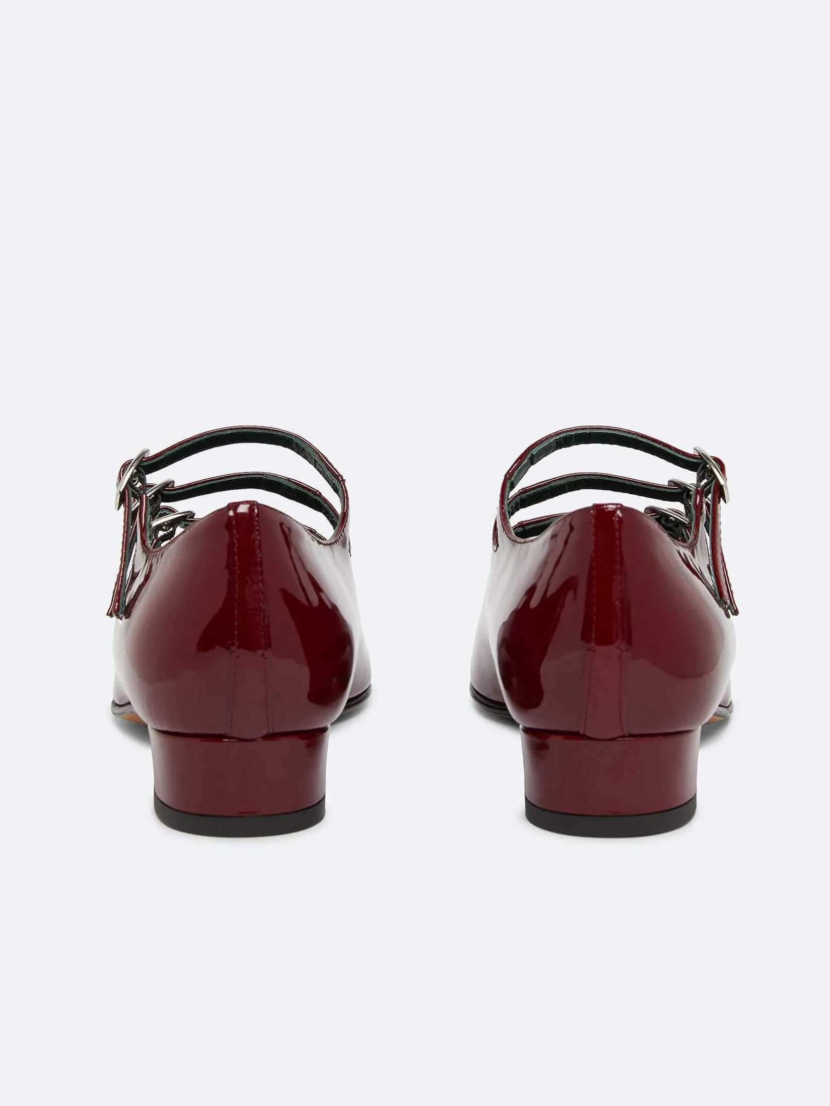 Burgundy Patent Leather Mary Janes Ballet Flats-Carel Sale