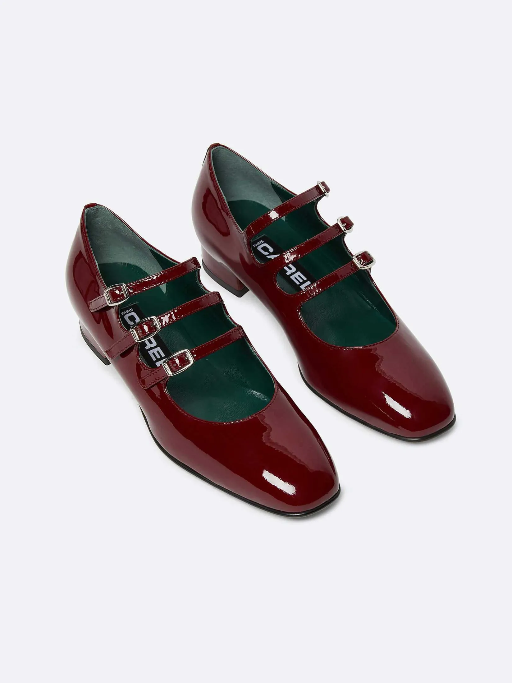 Burgundy Patent Leather Mary Janes Ballet Flats-Carel Sale