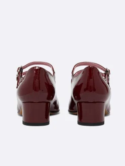 Burgundy Patent Leather Mary Janes Pumps-Carel Outlet