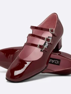Burgundy Patent Leather Mary Janes Pumps-Carel Outlet