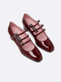 Burgundy Patent Leather Mary Janes Pumps-Carel Outlet