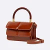 Camel Glossy Leather Handbag-Carel Flash Sale