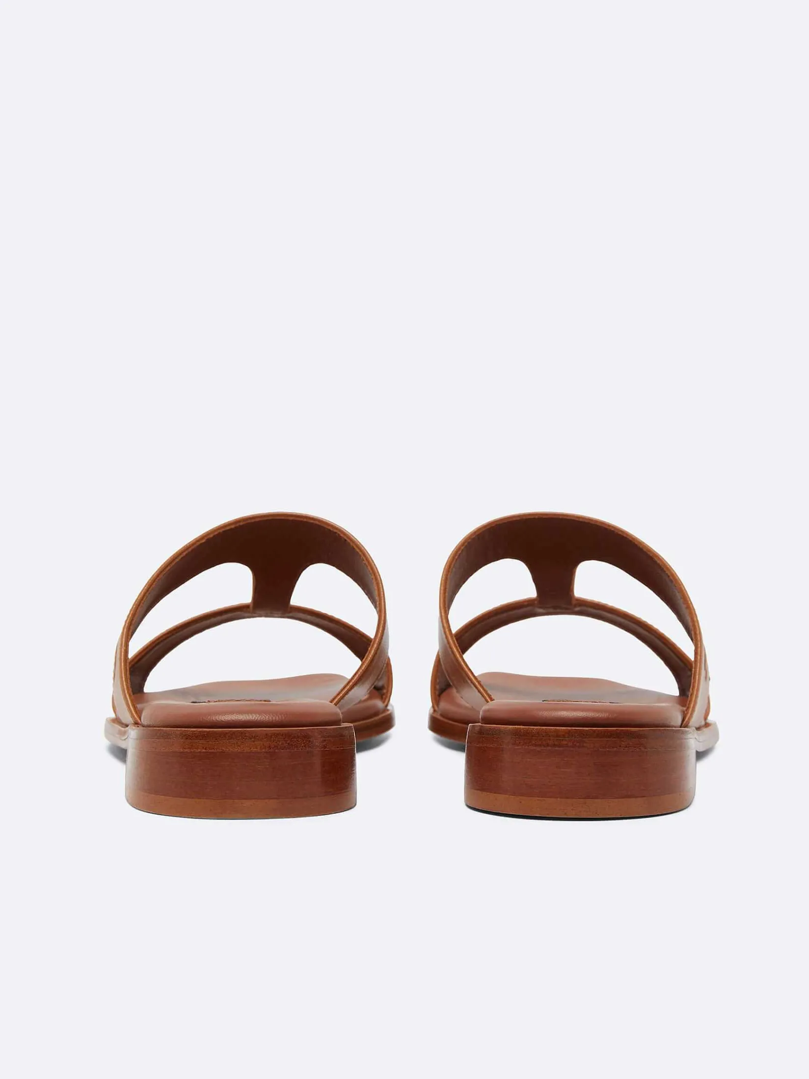 Camel Leather Flat Mules-Carel Flash Sale