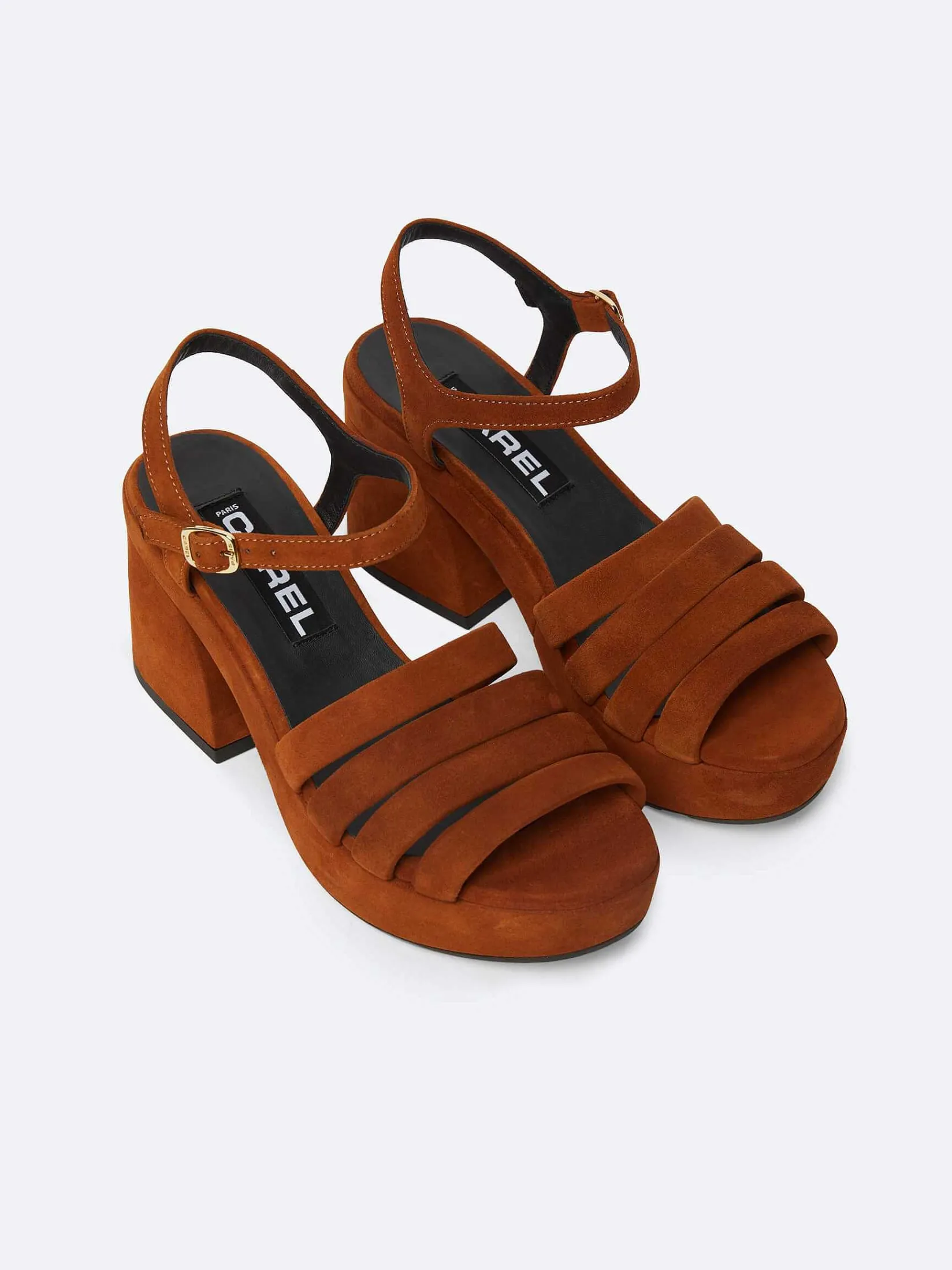 Camel Suede Leather Sandals-Carel Best