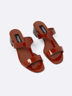 Caramel Patent Leather Mules-Carel Best Sale