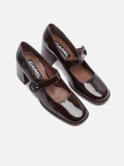 Chocolate Patent Leather Mary Janes Pumps-Carel New