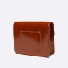 Cognac Glossy Leather Bag-Carel Clearance