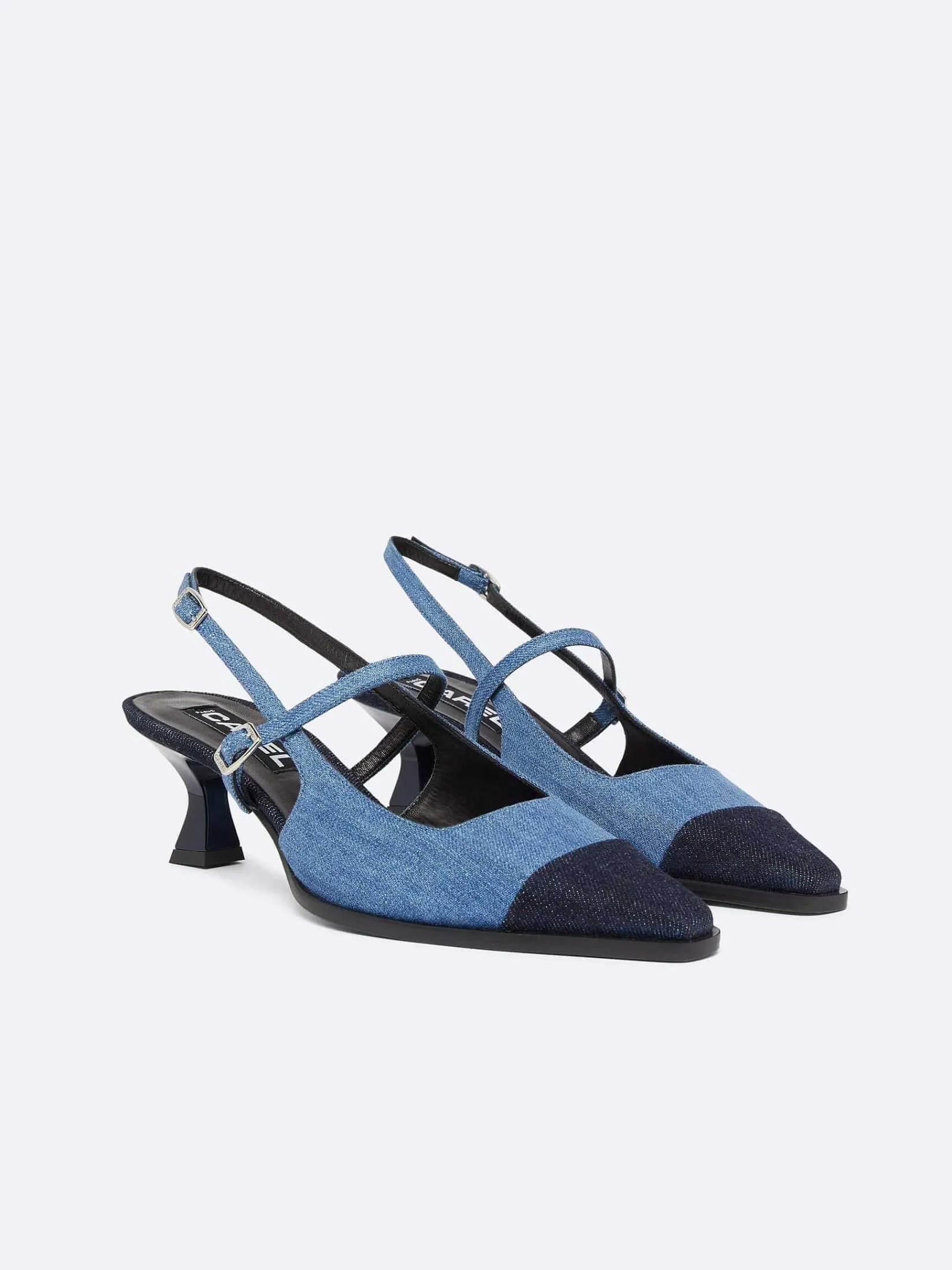 Denim Bi-Color Slingback Pumps-Carel Discount