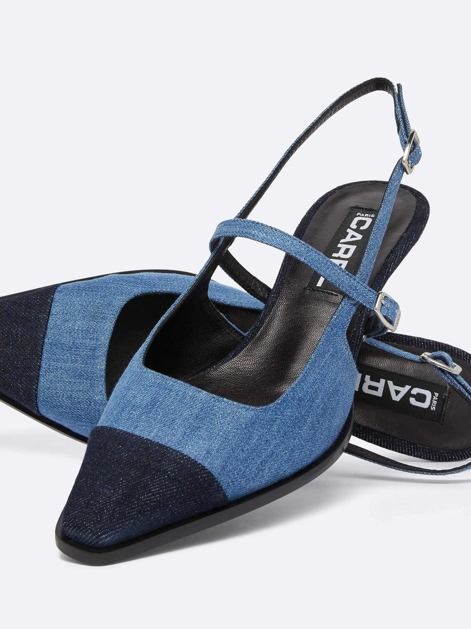 Denim Bi-Color Slingback Pumps-Carel Discount