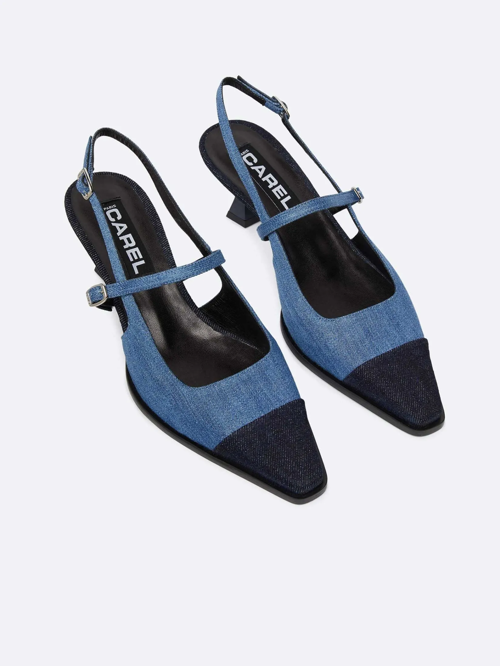 Denim Bi-Color Slingback Pumps-Carel Discount