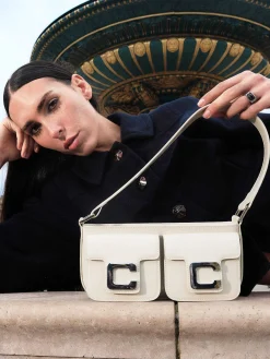 Ivory Glossy Leather Bag-Carel Flash Sale