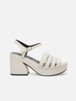 Ivory Leather Sandals-Carel Best