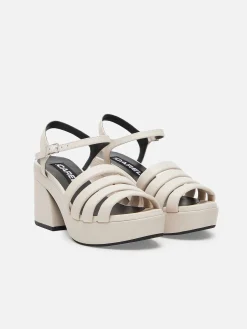 Ivory Leather Sandals-Carel Best