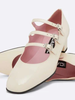 Ivory Upcycled Patent Leather Mary Janes Pumps-Carel Flash Sale