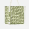Khaki Monogrammed Tote Bag With Jacquard Weave-Carel Best Sale