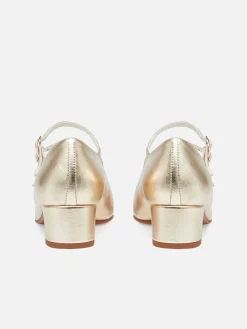 Laminated Platinum Leather Mary Janes Pumps-Carel Online