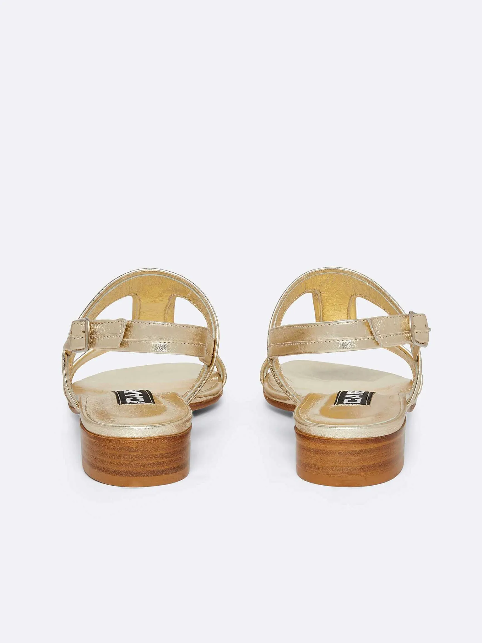 Laminated Platinum Leather Sandals-Carel New