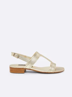 Laminated Platinum Leather Sandals-Carel New
