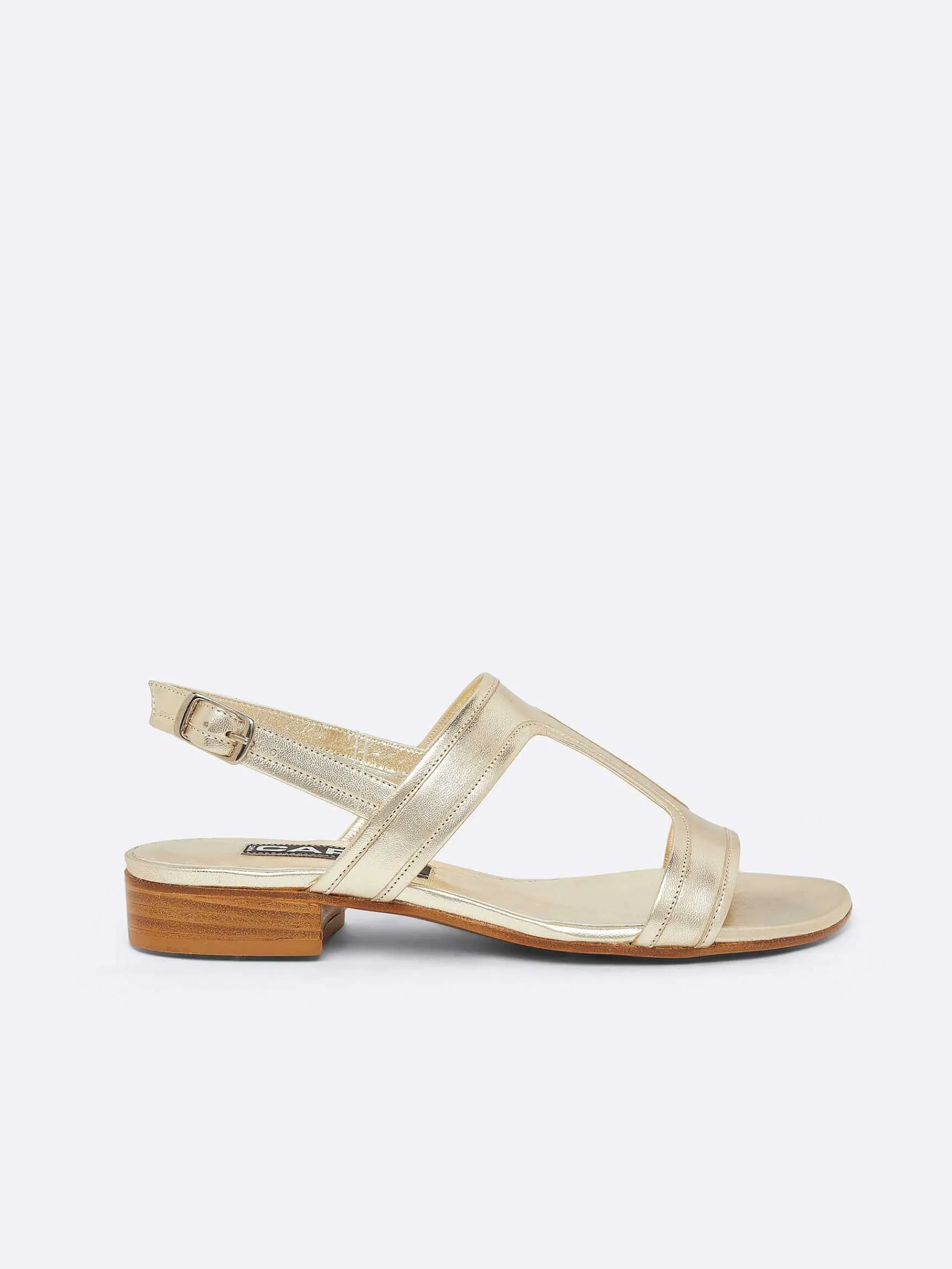 Laminated Platinum Leather Sandals-Carel New
