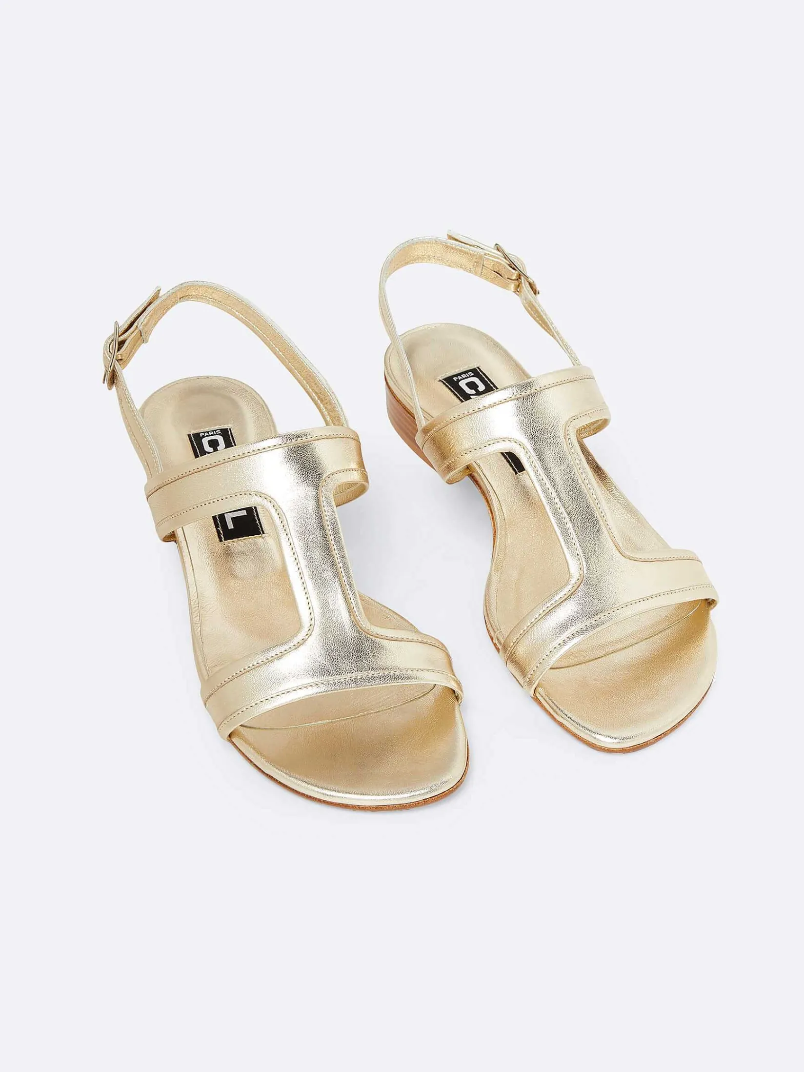 Laminated Platinum Leather Sandals-Carel New