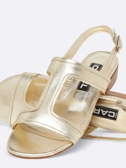 Laminated Platinum Leather Sandals-Carel New