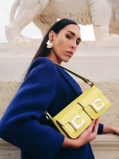 Lemon Green Glossy Leather Bag-Carel Online
