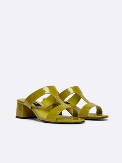 Lemon Green Patent Leather Mules-Carel New
