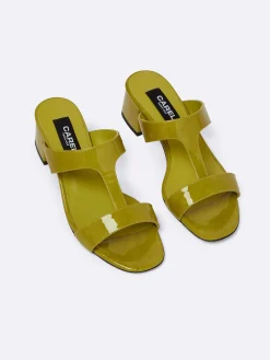 Lemon Green Patent Leather Mules-Carel New
