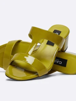 Lemon Green Patent Leather Mules-Carel New